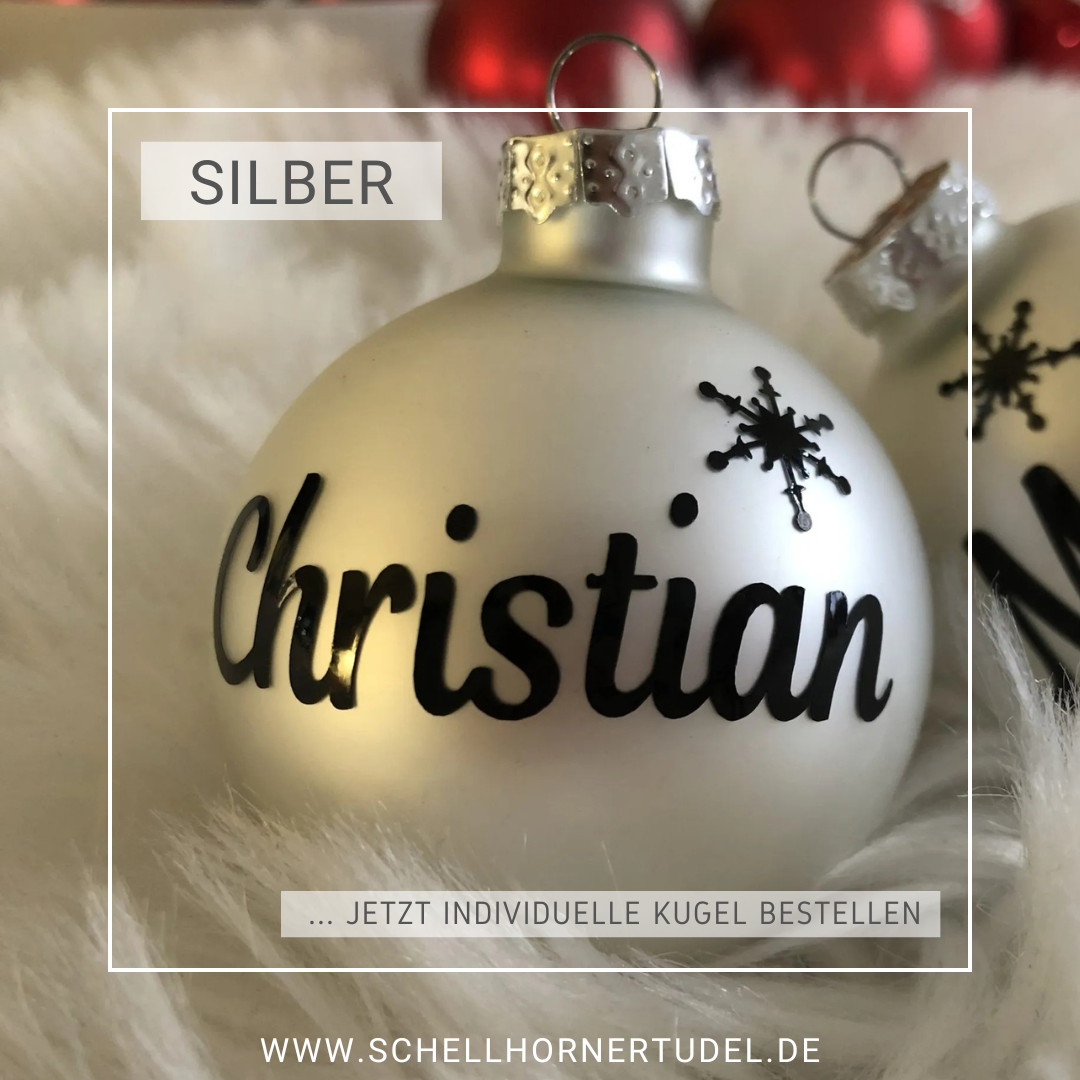 Personalisierte Weihnachtskugel aus Glas Ø 6 cm