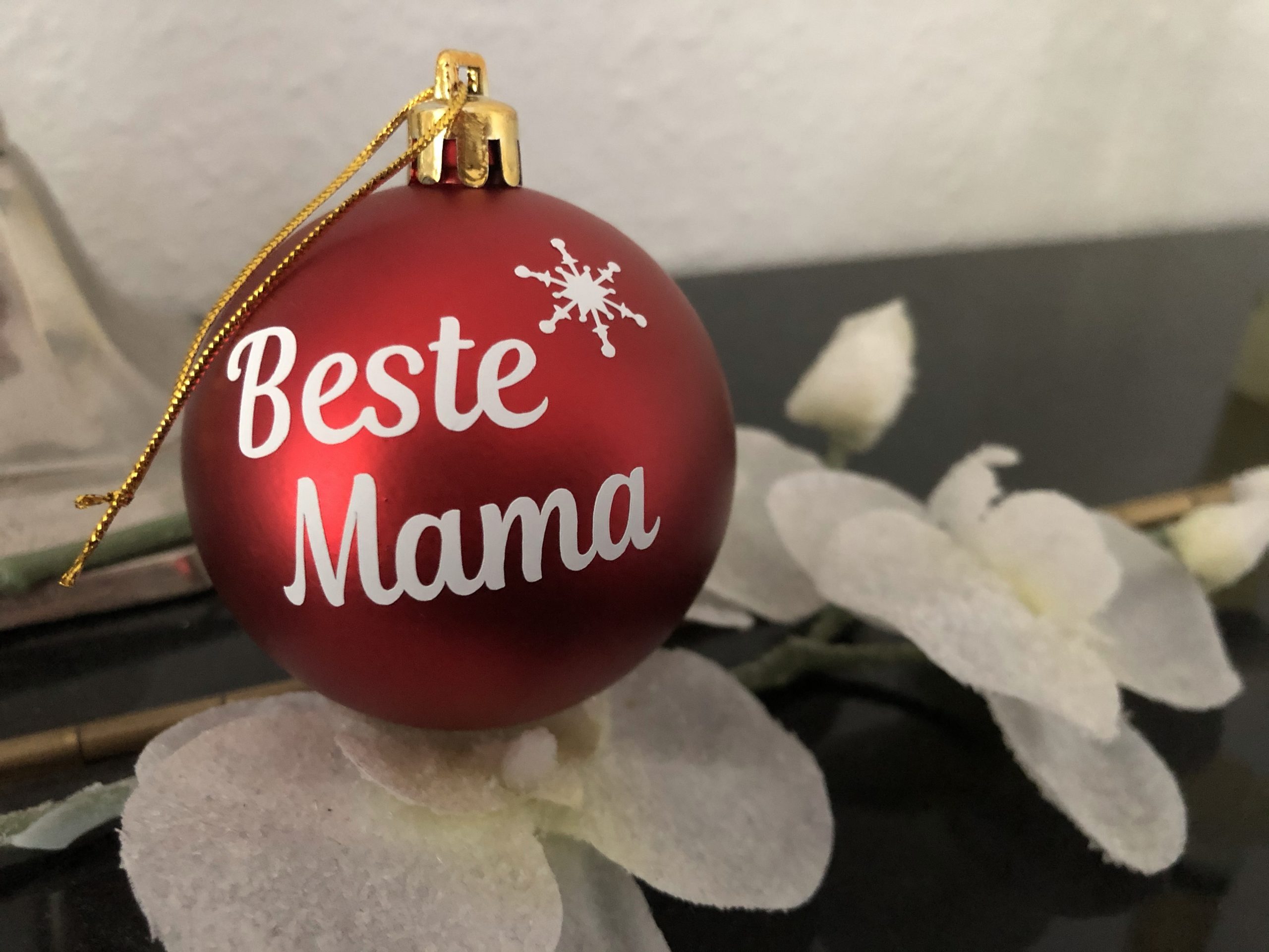 Personalisierte Weihnachtskugel aus Kunststoff
